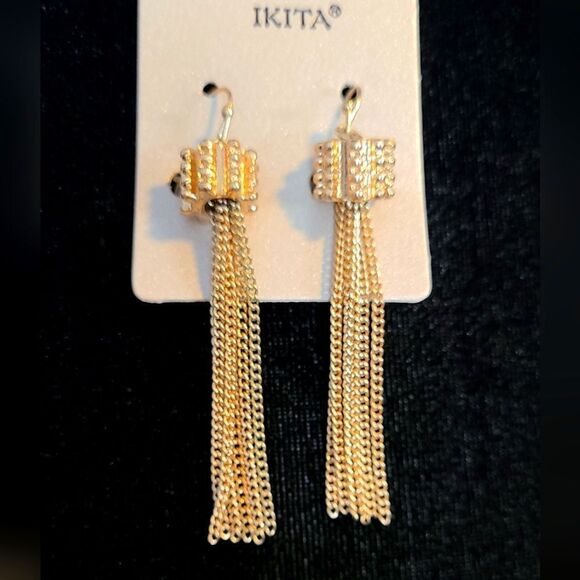 PARIS! IKITA Silky Chains Silver & Gold Matched Set Necklace & Earrings … - Picture 3 of 6